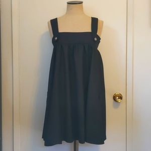 Women's Lightweight Dark Grey Wool Babydoll Dress